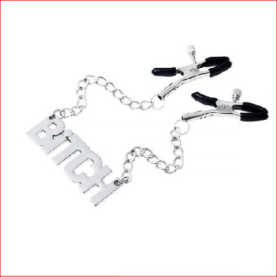 Nipple Clamps Chained BITCH