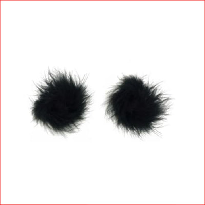 Nipple Tassels Marabou Fluff Black