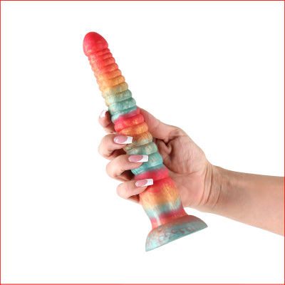 Colours Stacked - 9'' Dildo - Red/Gold