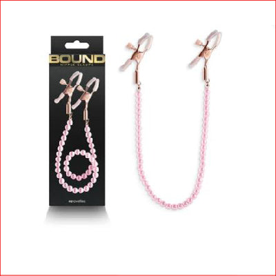 Bound Nipple Clamps Pink Pearls