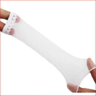 Open Penis Nylon Sheath Sleeve White
