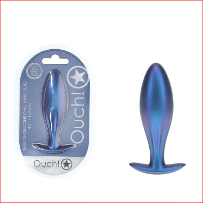 Ouch! Oval Anal Plug - Metallic Blue