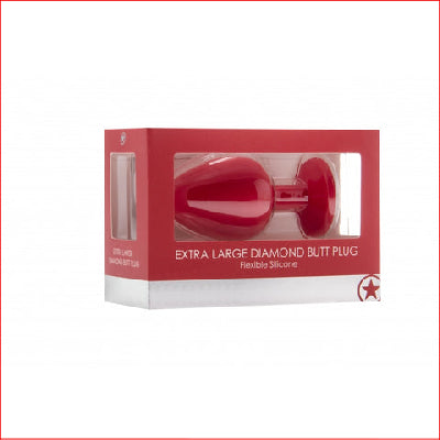 Ouch XLarge Diamond Butt Plug Red