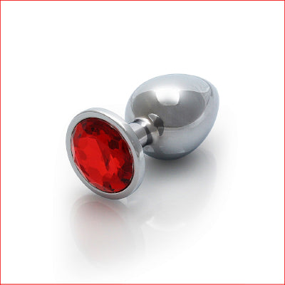 Ouch Metal Butt Plug Ruby Red Large