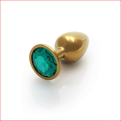 Ouch Metal Plug Gold Emerald Medium