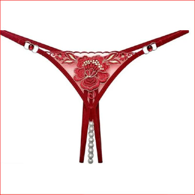 Pearl Crutchless G-String Burgundy