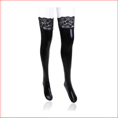 S101BX Wet look Socks with Lace PLUS