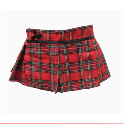 Tartan Wrap Skirt Red Large