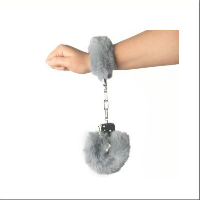 Fluffy HandCuffs Silver Fox