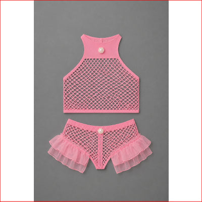 Fishnet Babydoll 2 Piece Set