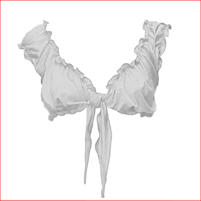 School Girl Top Tie Front White OS