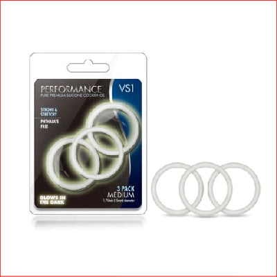 Performance VS1 Silicone Medium 3pk Glow