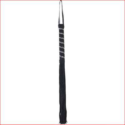 Black Suede Flogger Chain Detail