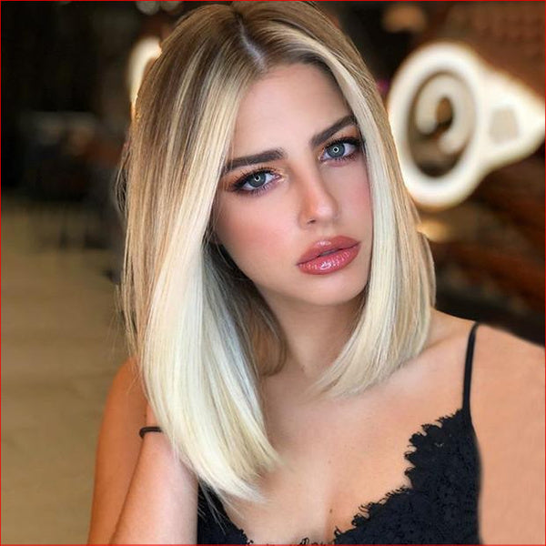 Wig Short Trendy Straight Bob Blonde