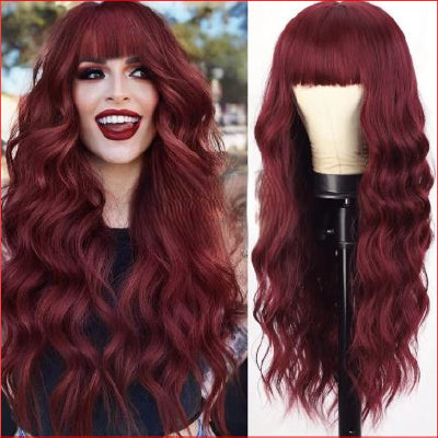Wig Long 26" Wavy Wine Red