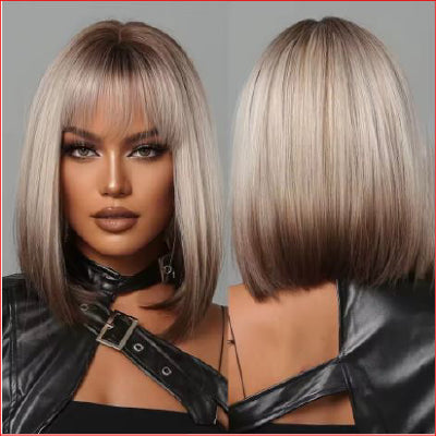 Wigs Short Bob Blonde to Brown Ombre