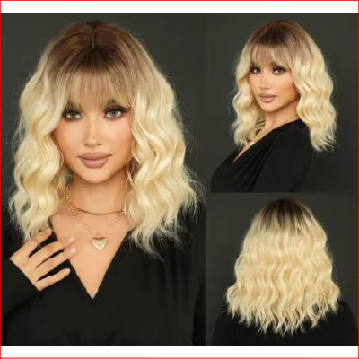 Wig Blonde Water Wave Short