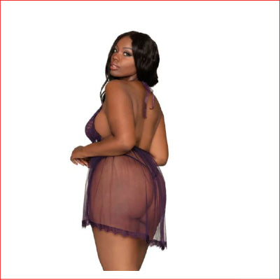 Skirted Teddy Eggplant Plus