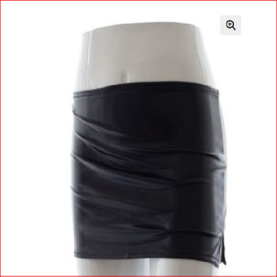 116 WetLook Mini Skirt Back OS Black