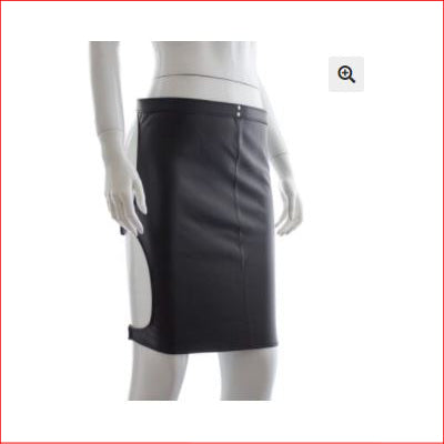 Leather Look Backless Buckle Skirt Black OS