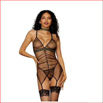 Gorgeous Garter Slip with Matching G-String