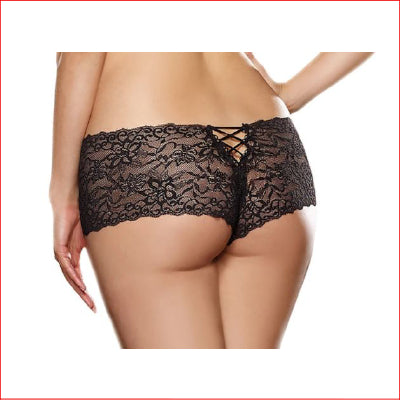 Dreamgirl 1326X Open Crutch Black Lace Panty 3x4x