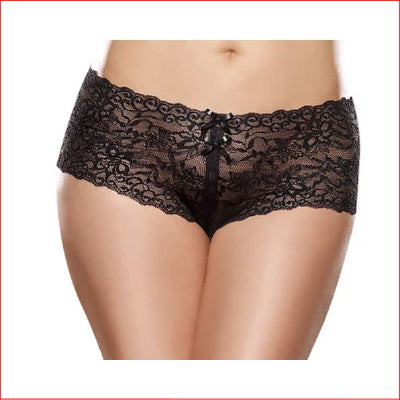 Dreamgirl 1326X Open Crutch Black Lace Panty 3x4x