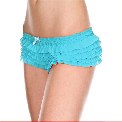 117 Soft Ruffle Tanga Short Turquoise