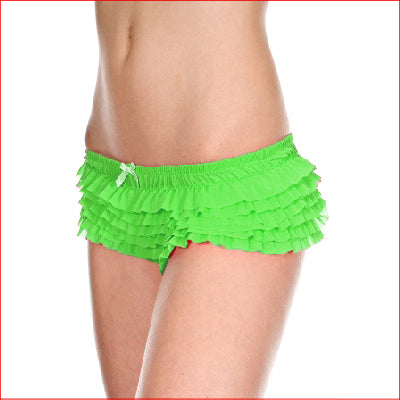 117 Soft Ruffle Tanga Short Neon Green