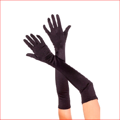 Satin Extra Long Gloves Black