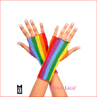 Rainbow Fingerless Gloves
