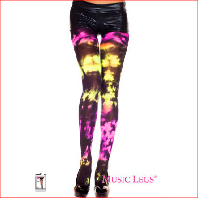 Spandex Tie Dye Opaque Pantyhose