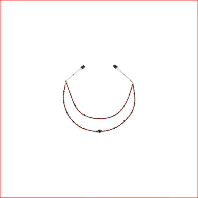 Double Strand Delux Beaded Clamps Red