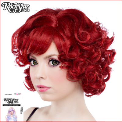 RockStar Wig Curly Bob Crimson Red