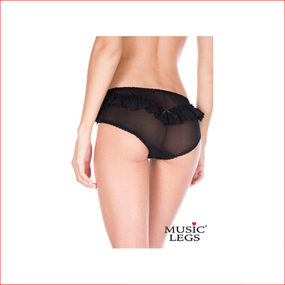Crotchless Mesh Panty Ruffle Panel S/M