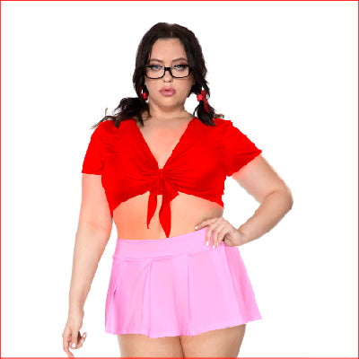 School Girl Top Red 1X/2X