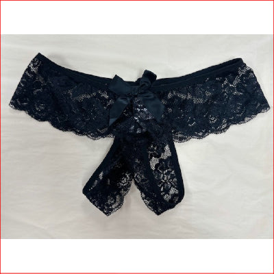 Lace Crutchless G-String Black 14