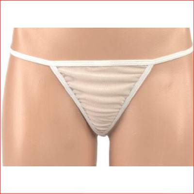 181 Jewel Back G-String White Large