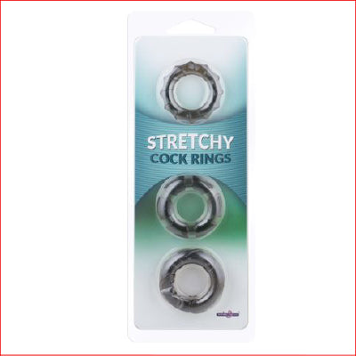 Stretchy Cock Rings 3 Pack Smoke