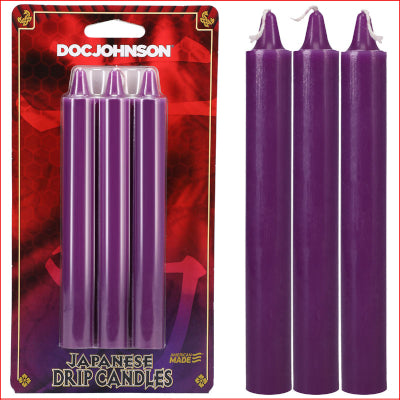 Japanese Drip Candles 3 Pack Purple