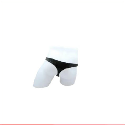 Wet Look Studded Thong Black S/M