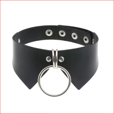 Choker Collar Black Leather Look