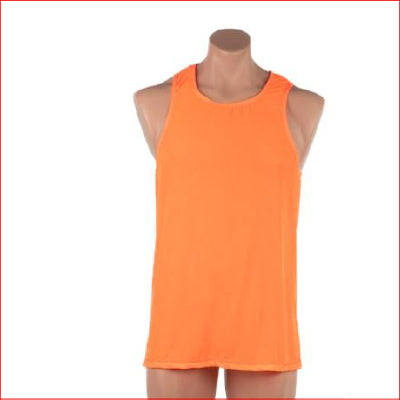 2318 Mens Fluro Singlet Large Orange