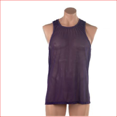 2318 Mens Fluro Singlet Large Purple