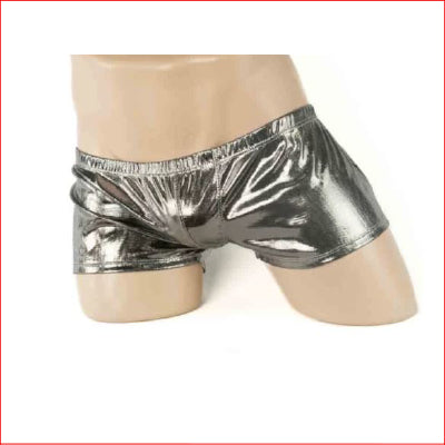 Mens Glitter Hot Pants Silver Medium
