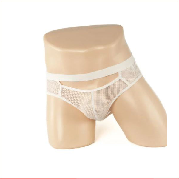 232 Mens Mesh JockStrap White Medium