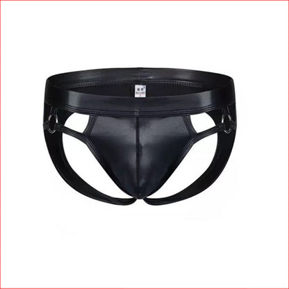 Mens WetLook Jock Strap with Ring Large
