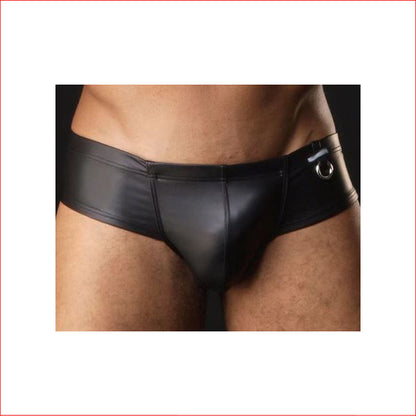 Mens WetLook Boxer with Ring Medium