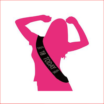 18 Today Diamante Sash Blk