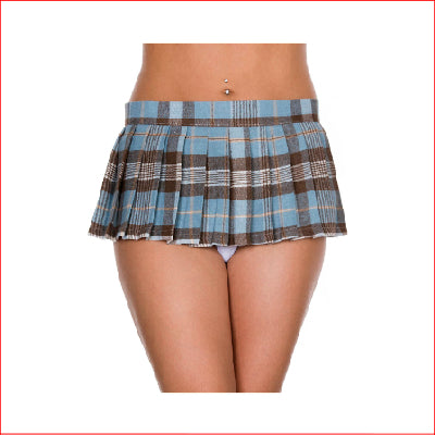 School Girl Skirt Velcro Wrap Around Blu